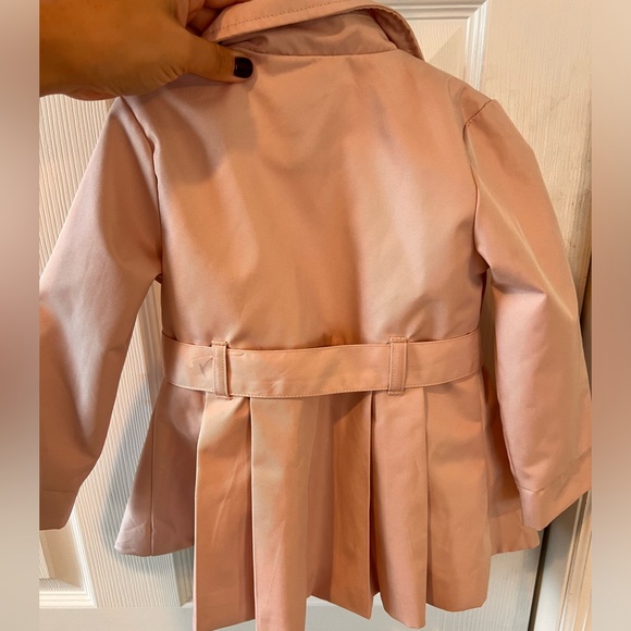 Girls pale pink peacoat - Picture 3 of 4